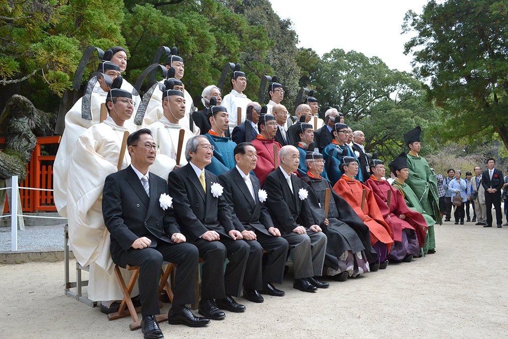 勅祭の最後に行われた記念写真撮影